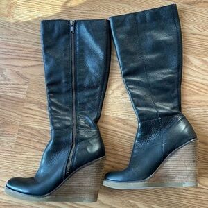 Lucky Brand Black Wedge Boots